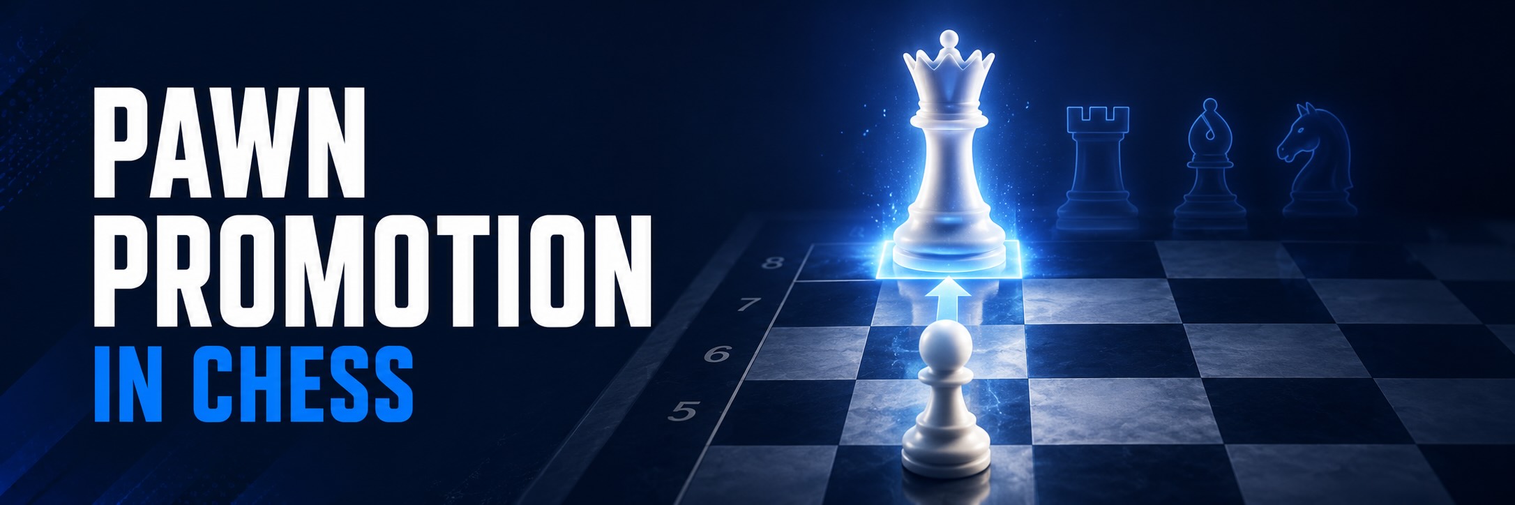 Pawn promotion in chess — a pawn reaches the last rank and transforms into a queen
